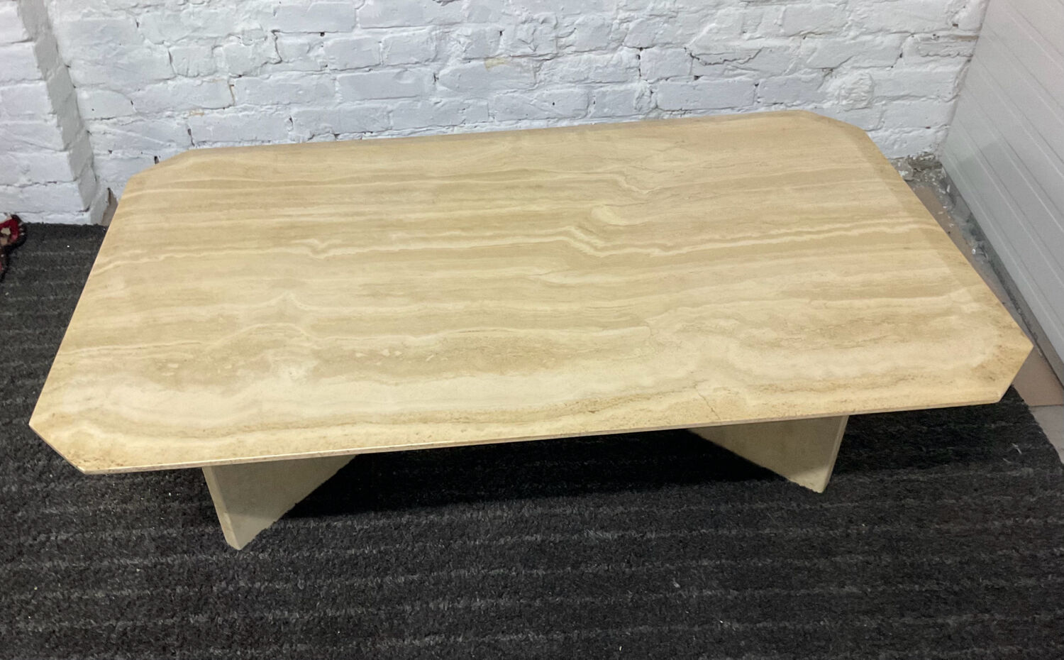 Travertine coffee table from the 70s Italy