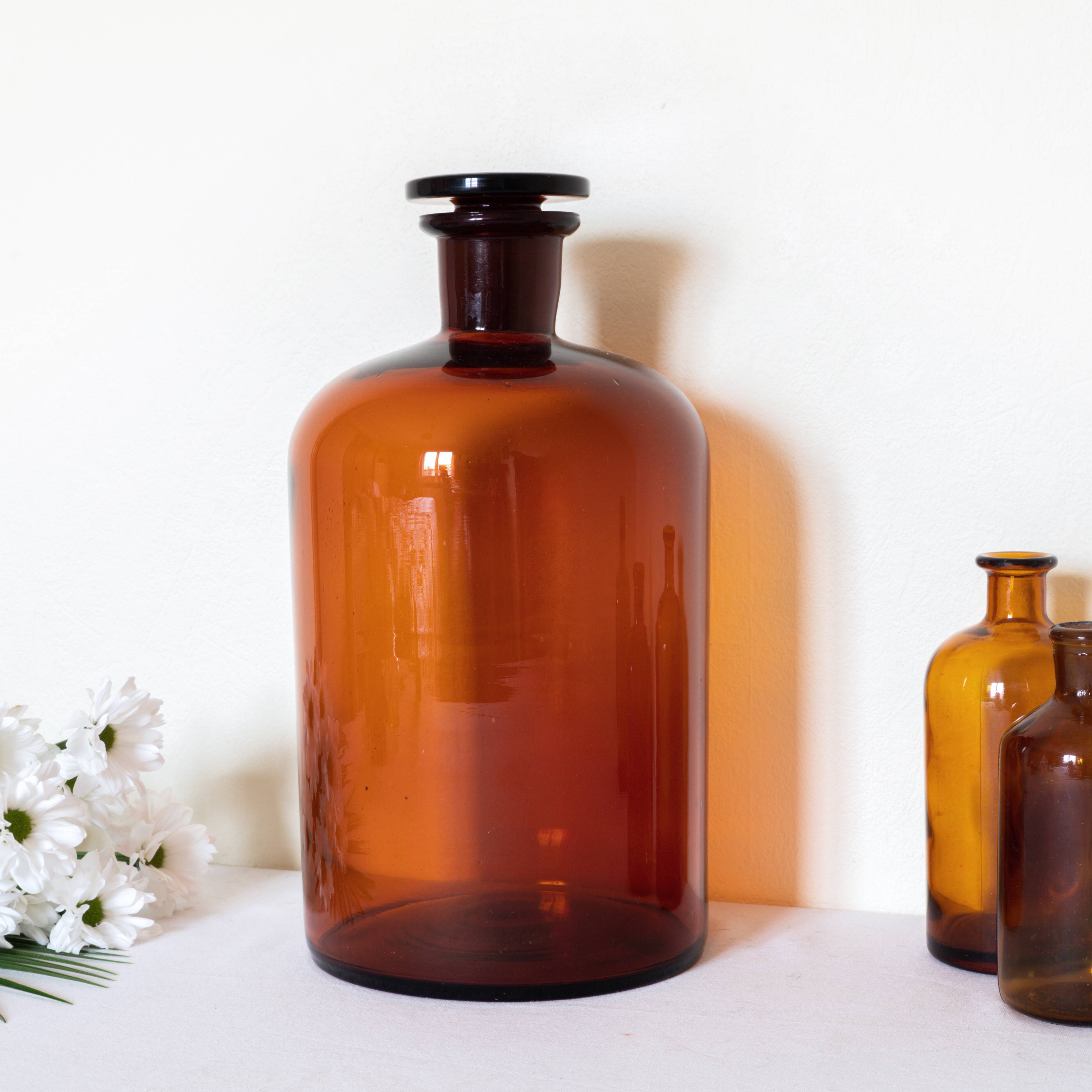 Amber apothecary bottle