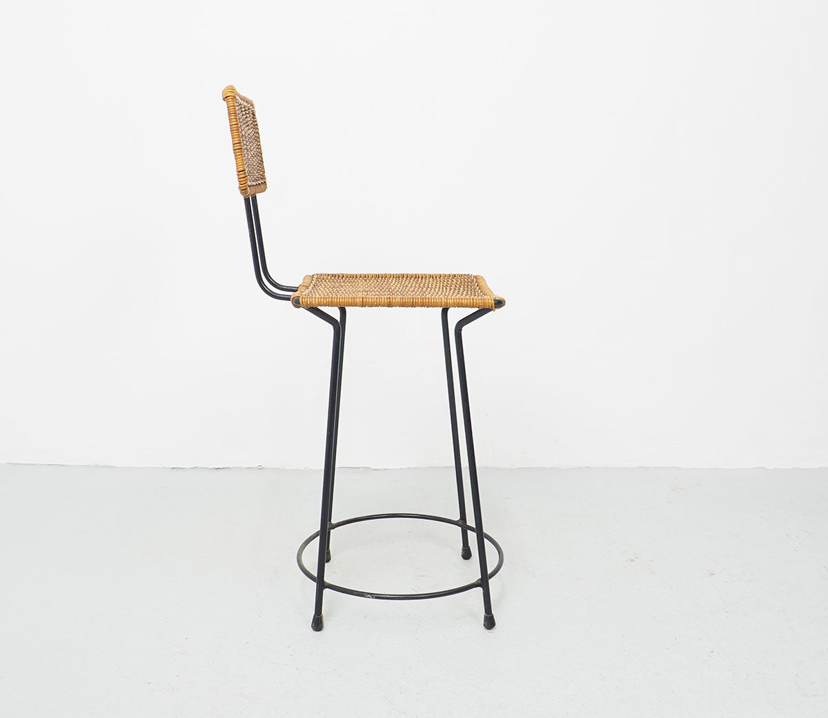 Rattan bar stool by Gian Franco Legler, 1950s