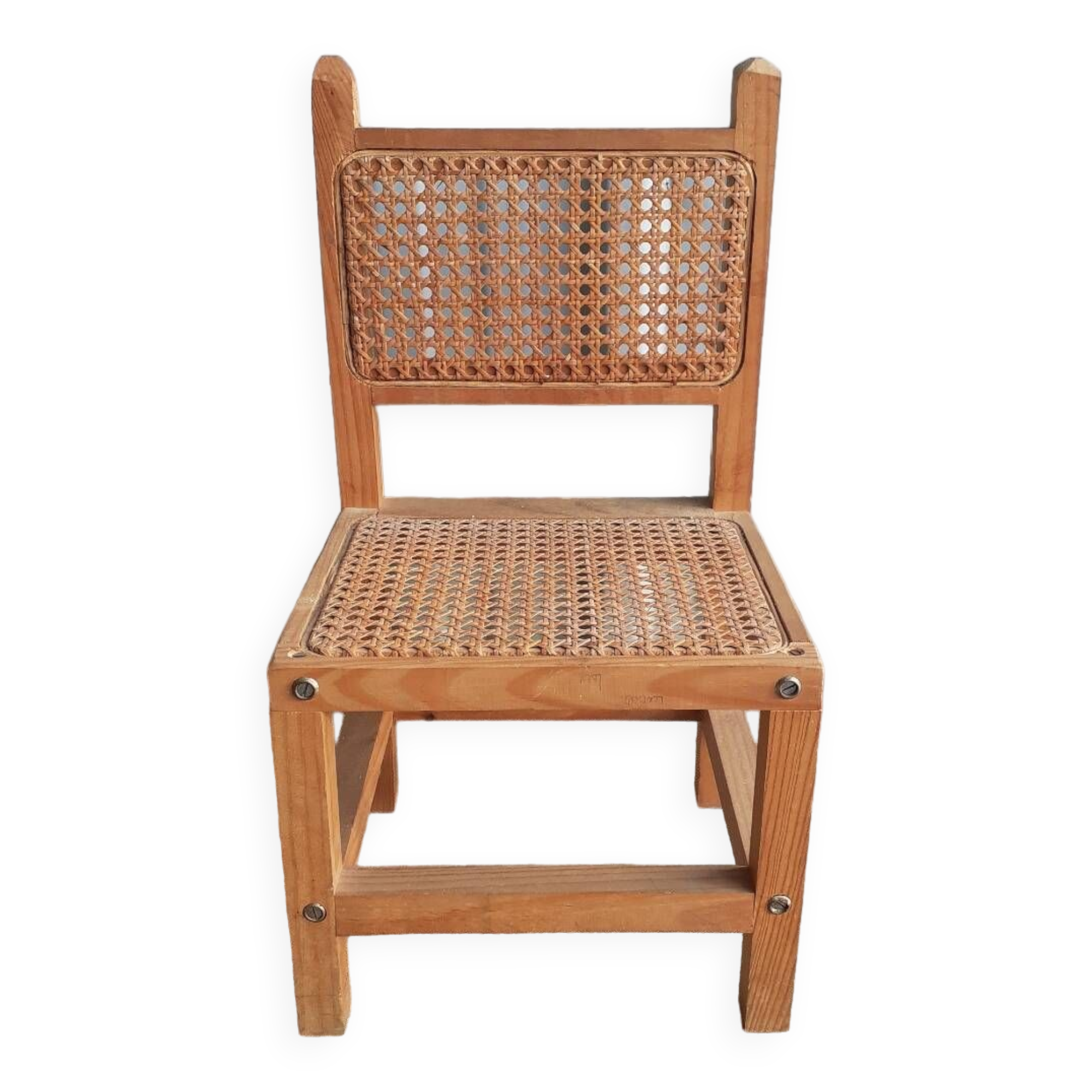 Wooden and cane children's chair