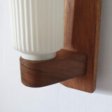 Scandinavian style teak wall lamp