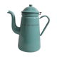 Cafetière émaillée verte lignée