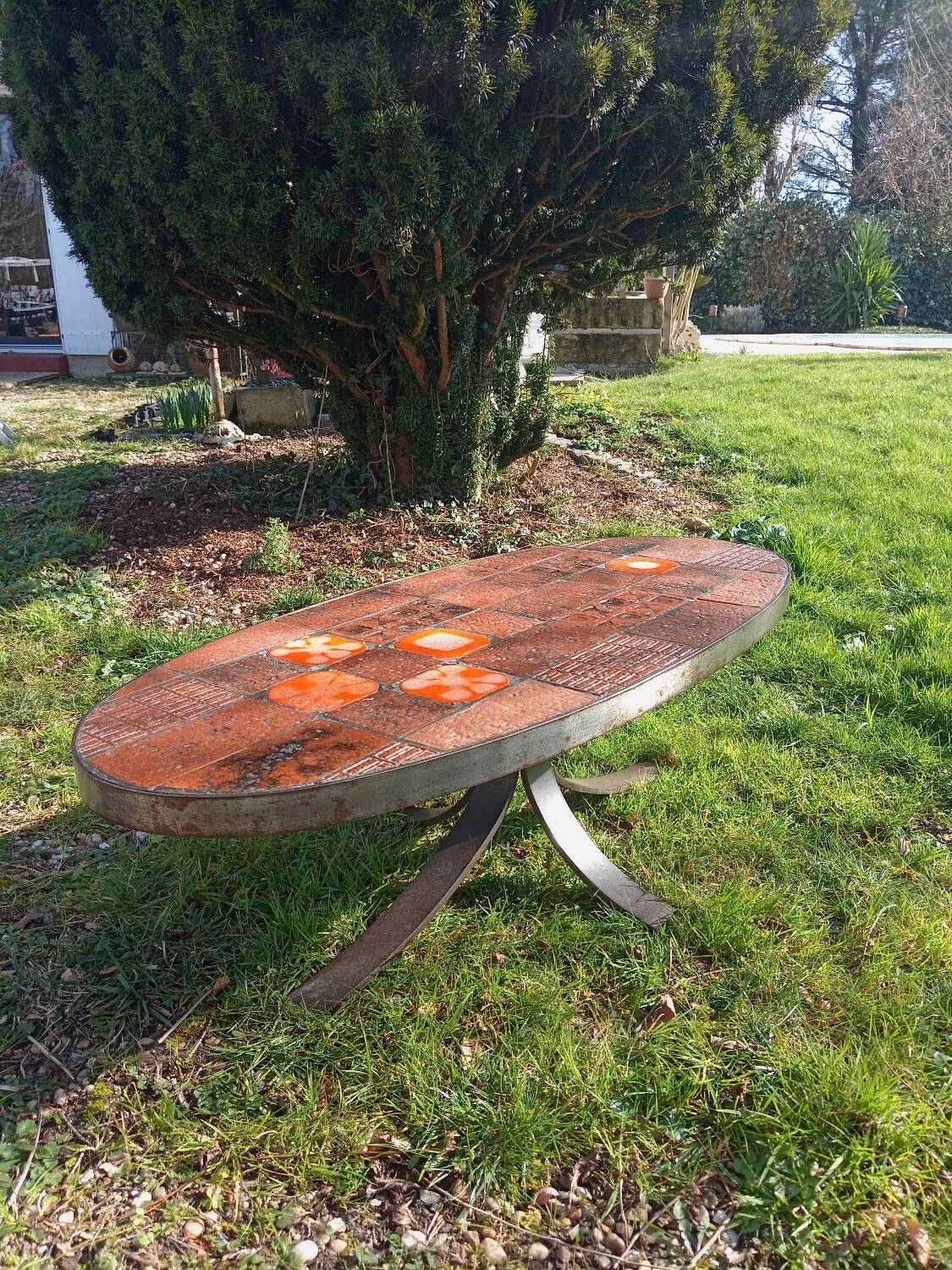 Vintage coffee table by Jean Jaffeux