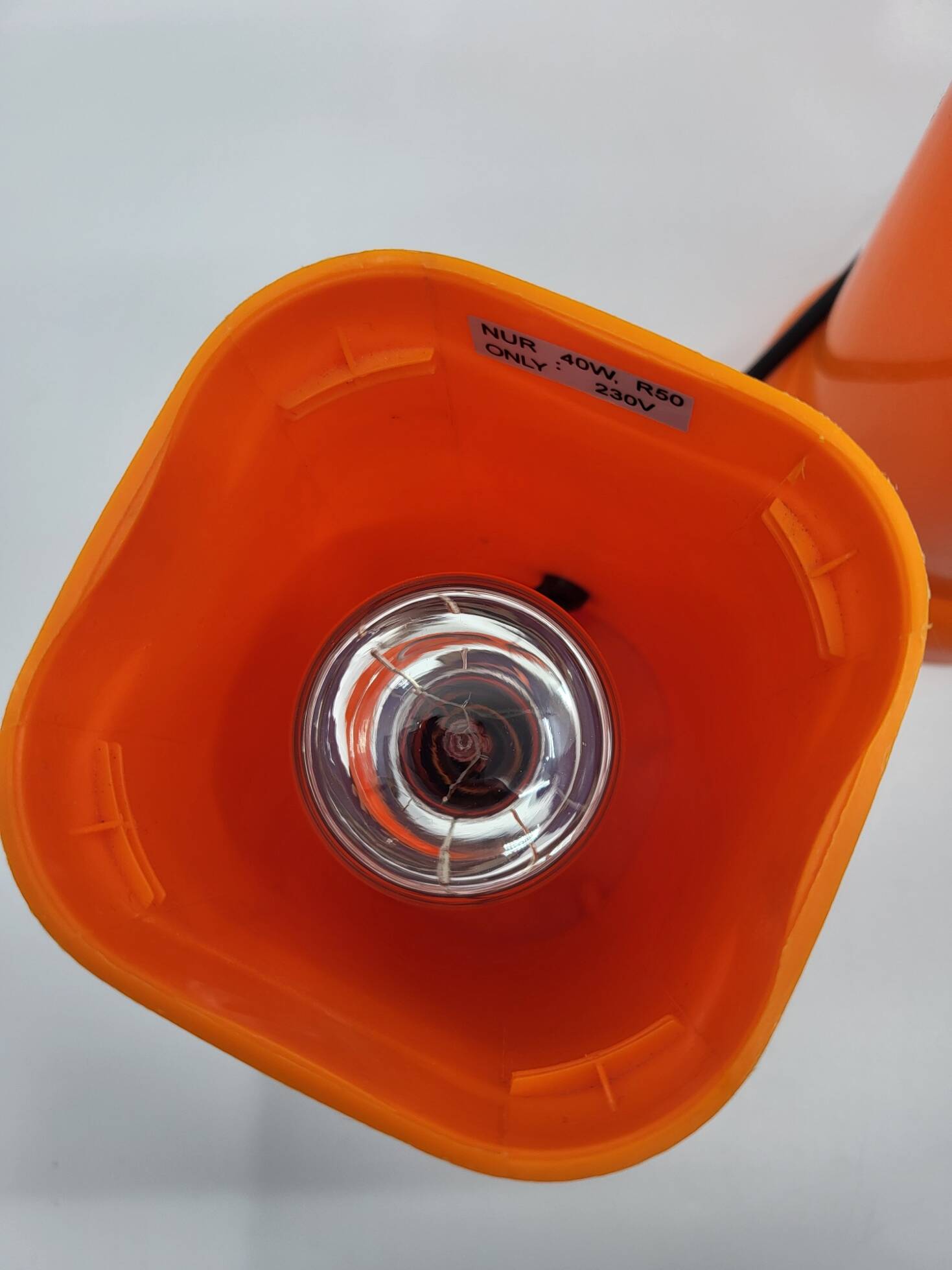 Designer lamp in orange plastic Space Age Vintage 1970 Vintage set of 2