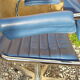 Blue office chair of the 70s swivelling