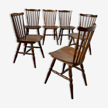 Lot de 6 chaises bistrot ferme baumann tacoma western vintage année 60