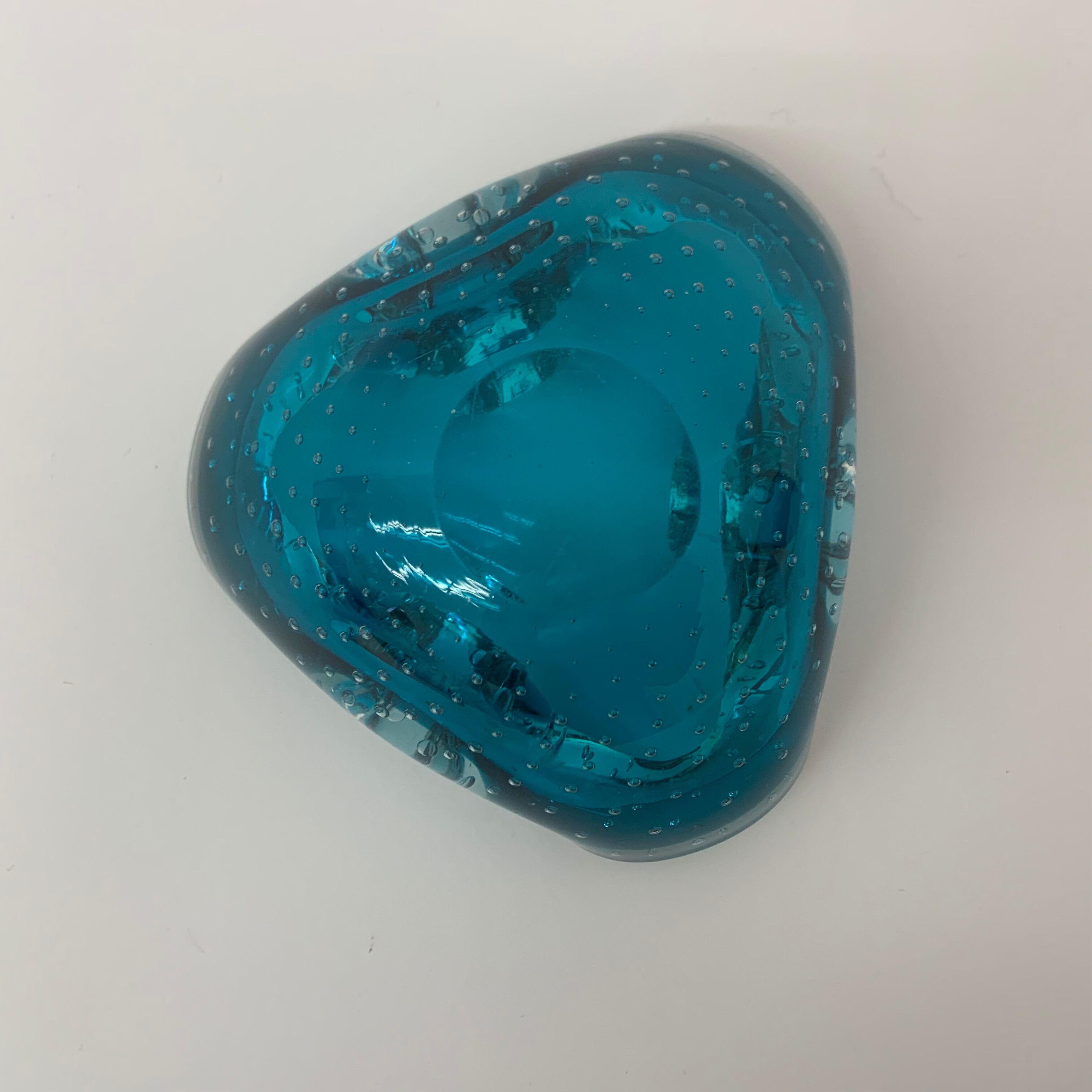 Mid century design set of 4 blue murano glass bowls , 1970's