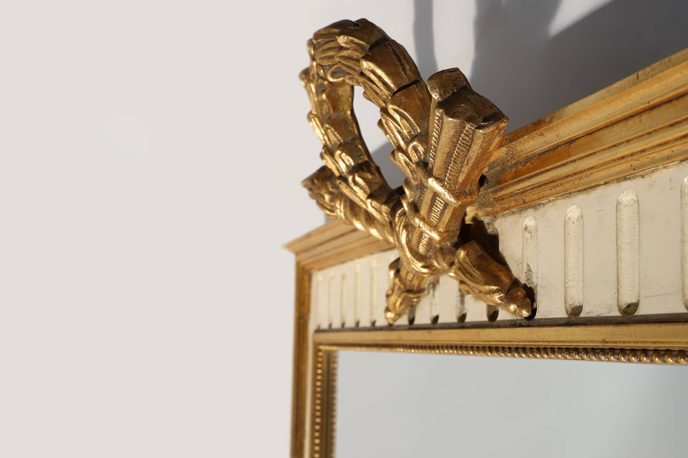 French gild and creme framed Louis Philippe style mirror