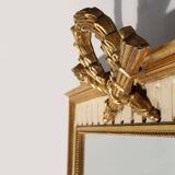 Miroir français de style Louis Philippe avec cadre doré et crème