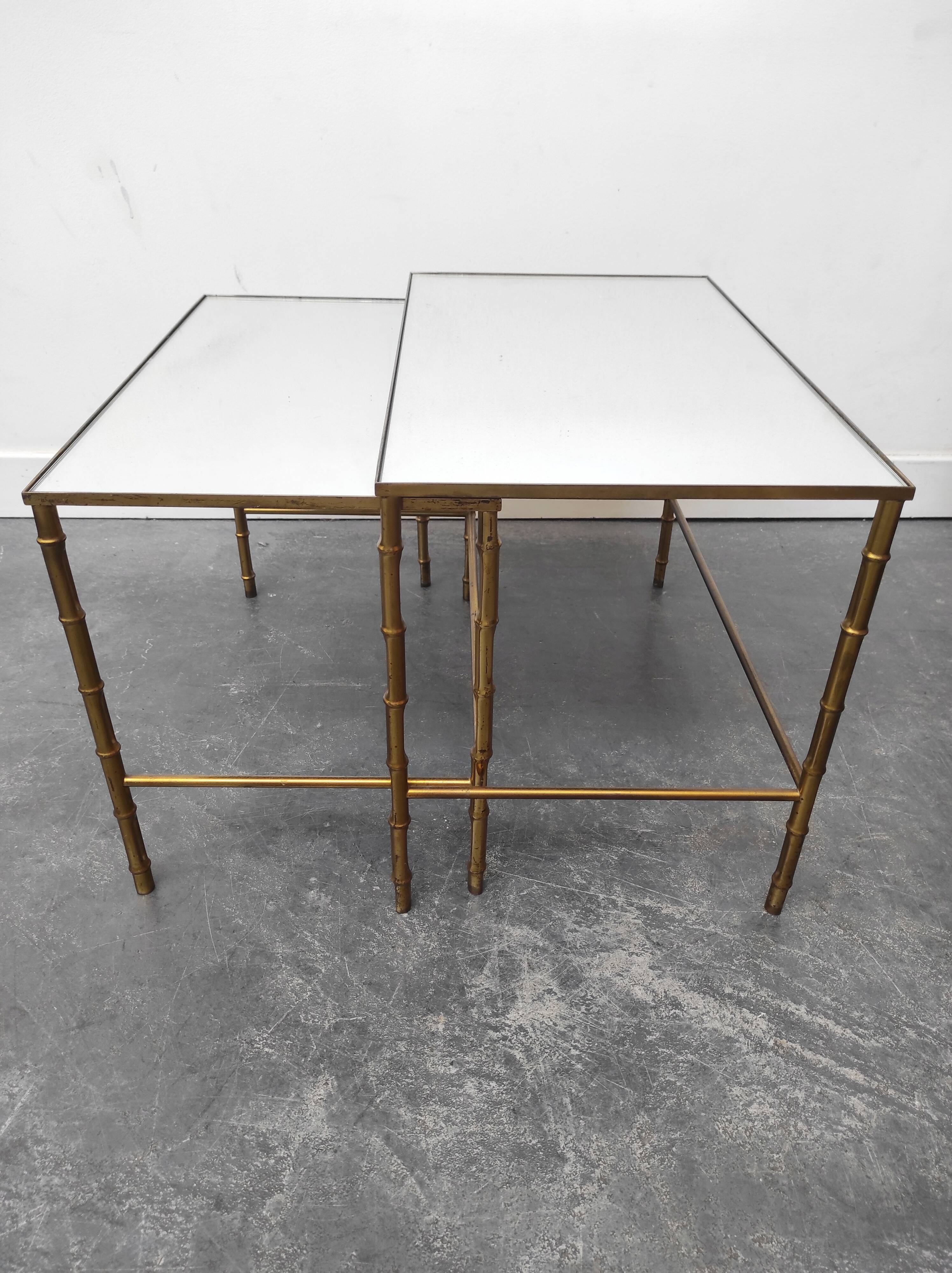 Bamboo brass coffee tables 1970