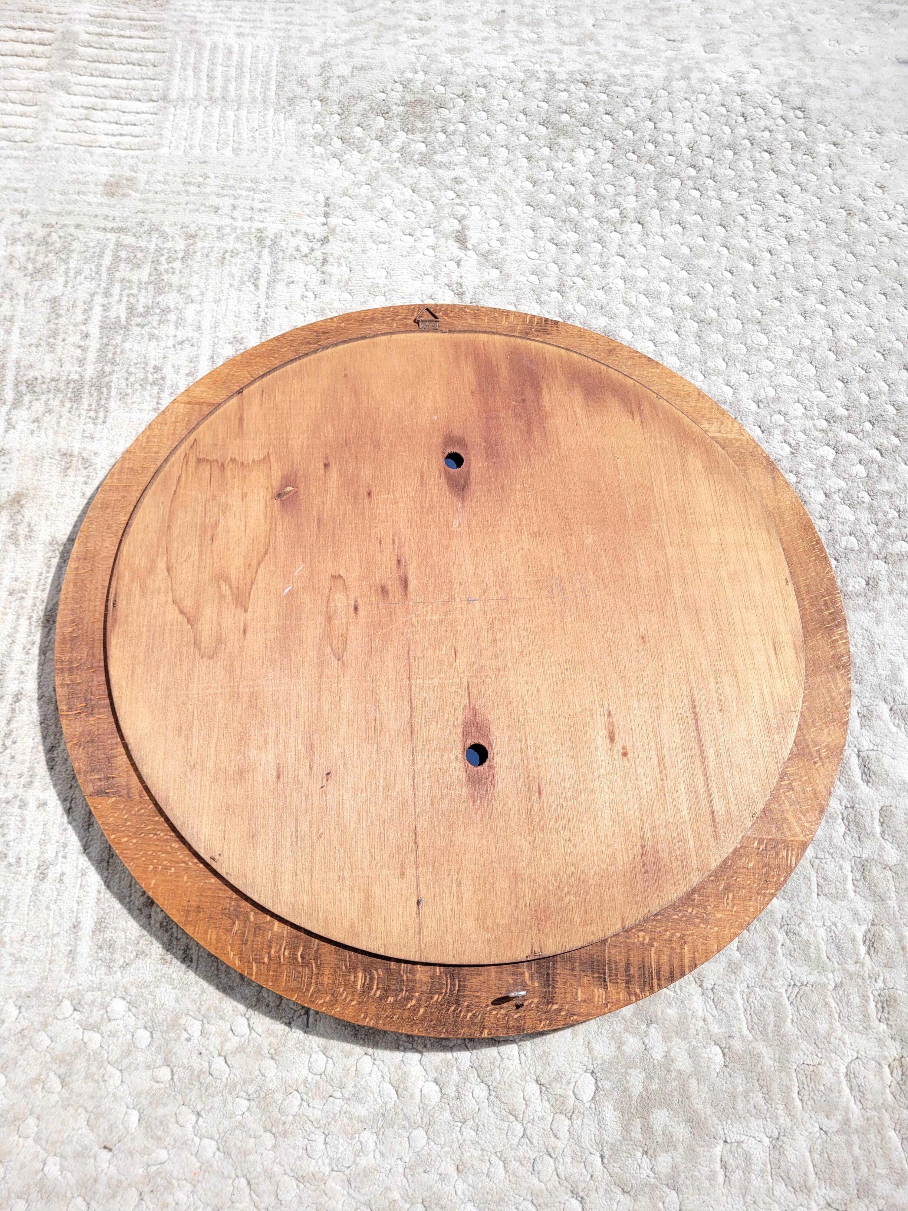 Mirror vintage round wood, 60cm