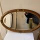 Miroir Art Nouveau ovale en bois peint et miroir biseauté