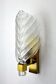 Frosted leaf wall lamp, murano glass, italy, 1970