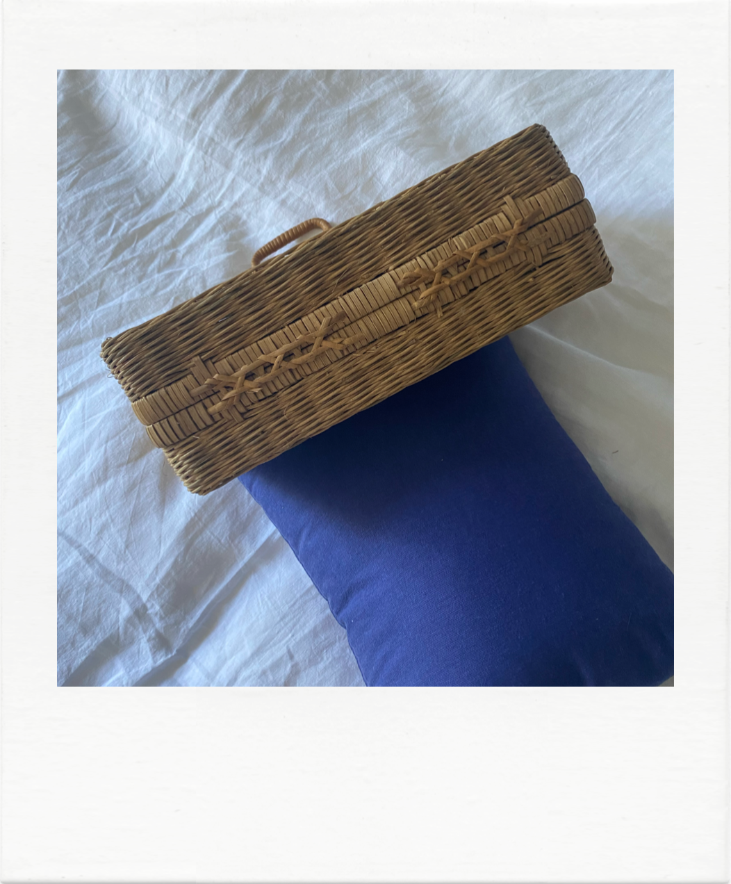 Vintage wicker suitcase