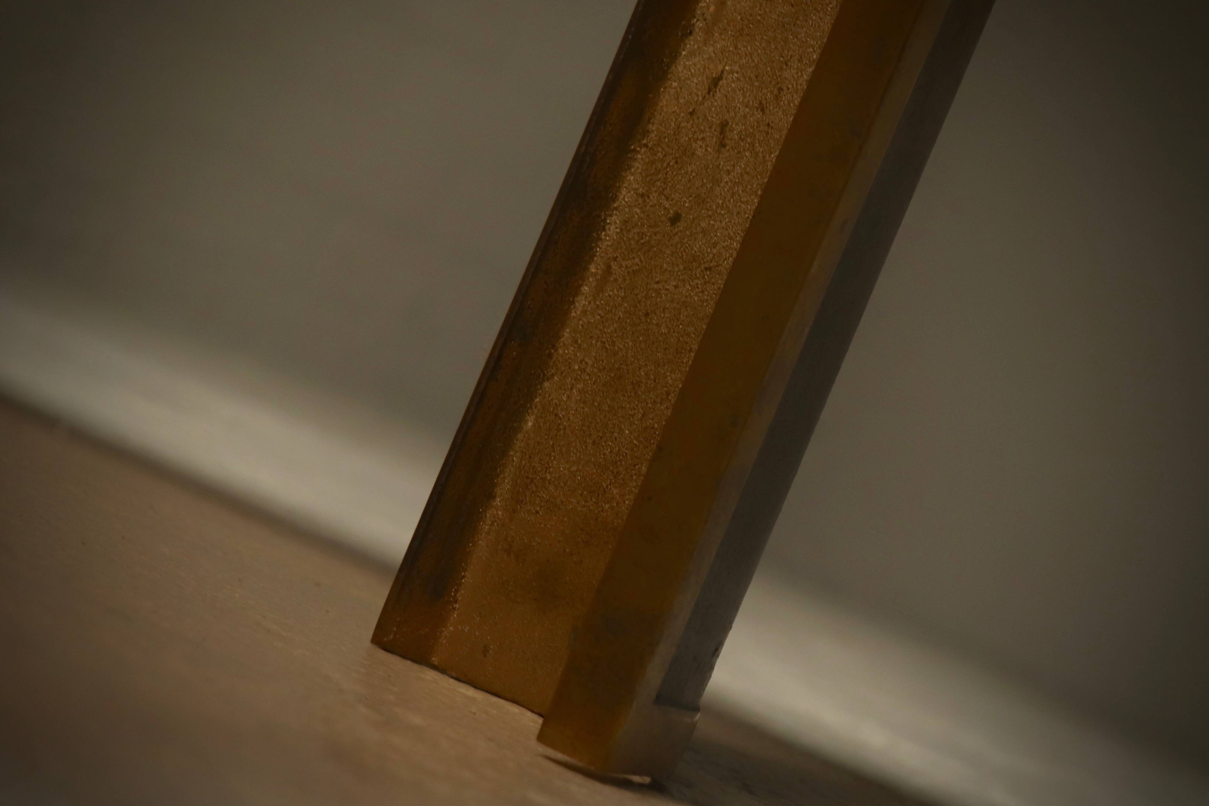 Brutalist Solid Cast Bronze Side Table by Peter Van Heeck Belgium 1970s