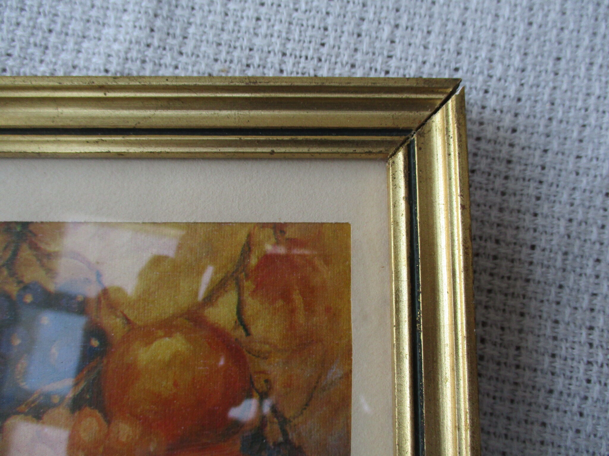 Cadre bois doré vintage 17 x 18