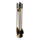Brass fireplace tool set