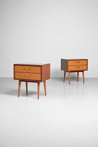Nightstands with Glass Tops, Germany, Set of 2