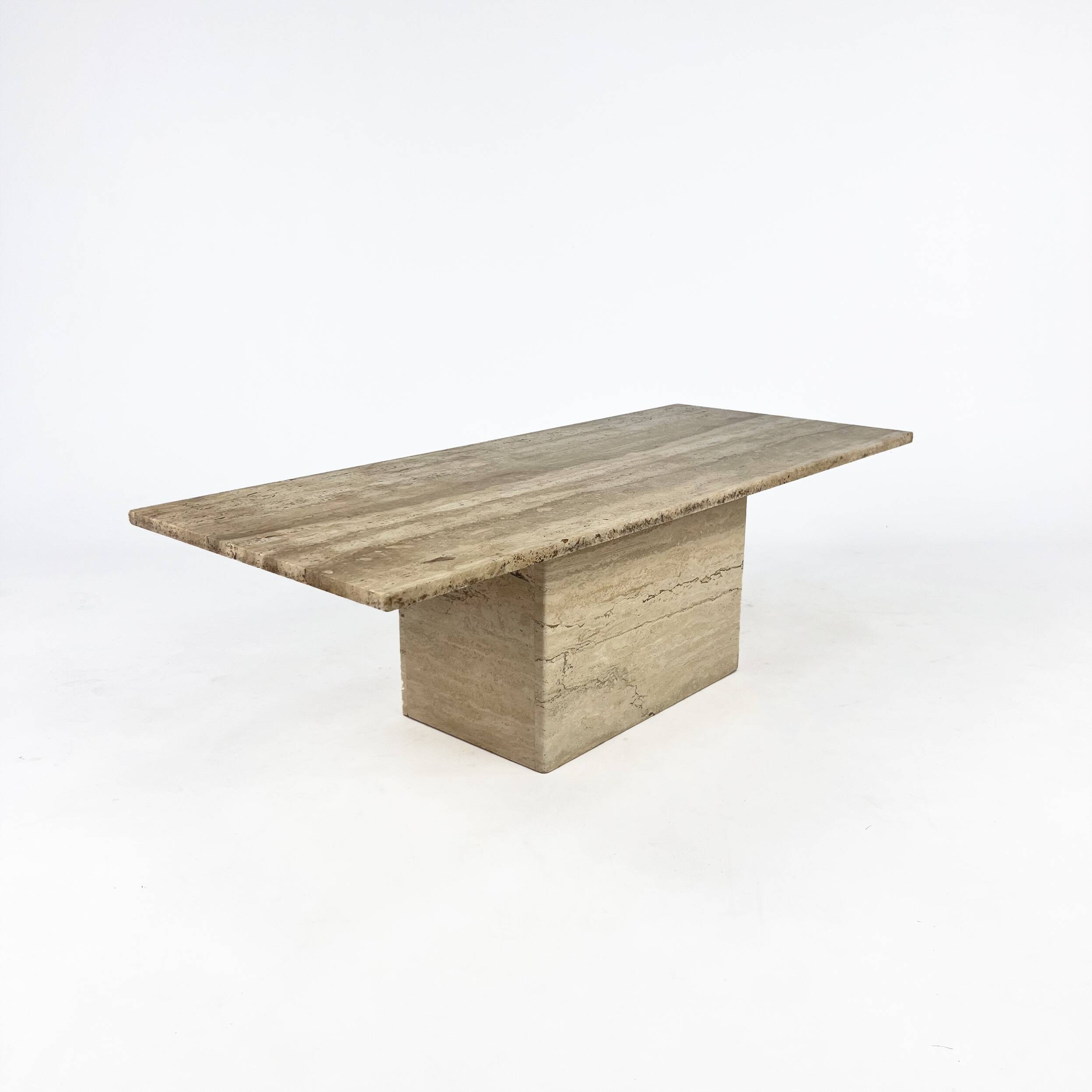Vintage Italian Travertine Coffee Table, 1970s