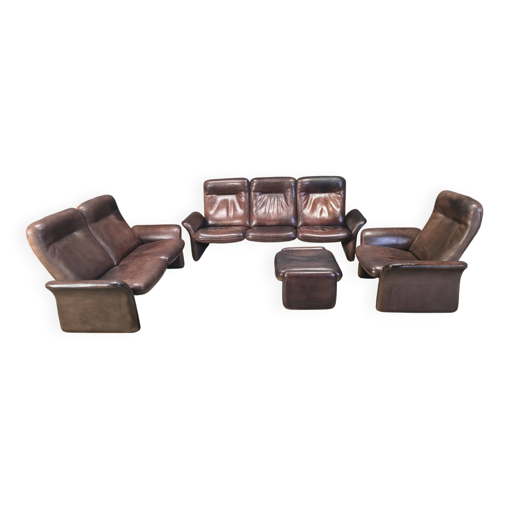Vintage DS 50 sofa set by Desede, 1970s