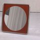 Vintage square metal and wood wall mirror, Germany 1970s