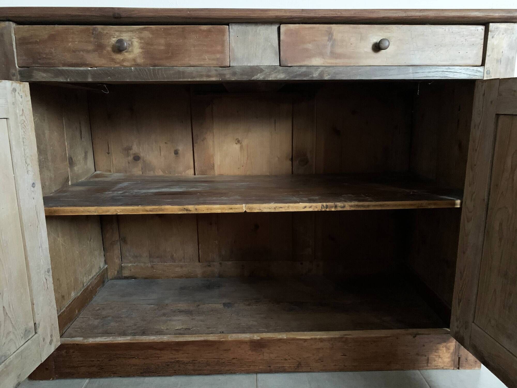 Vintage parisian buffet of the 50s in oak wood