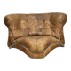 Fauteuil d'angle vintage en cuir, design italien des années 1970