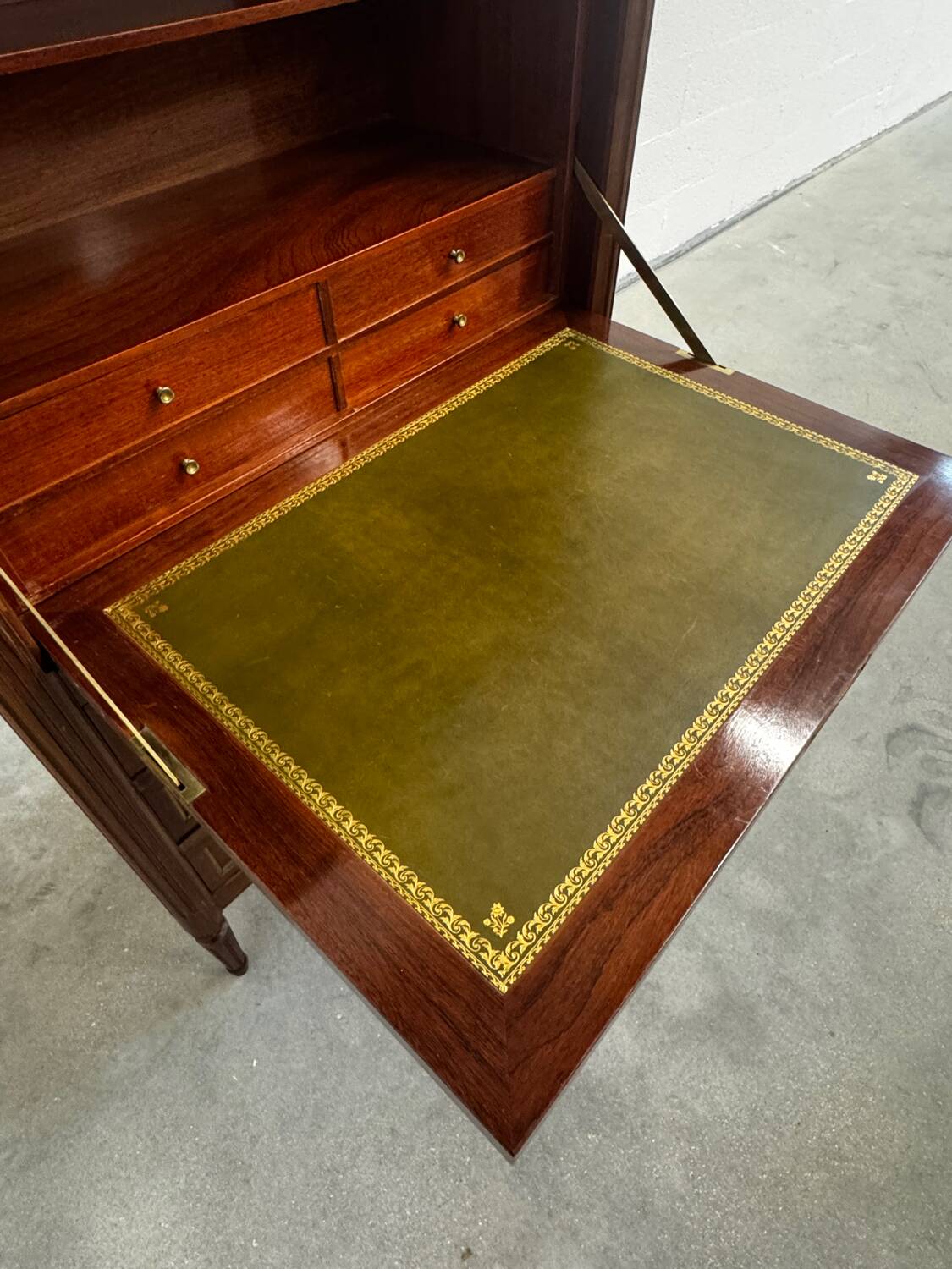 Louis XVI style secretary with marble top
