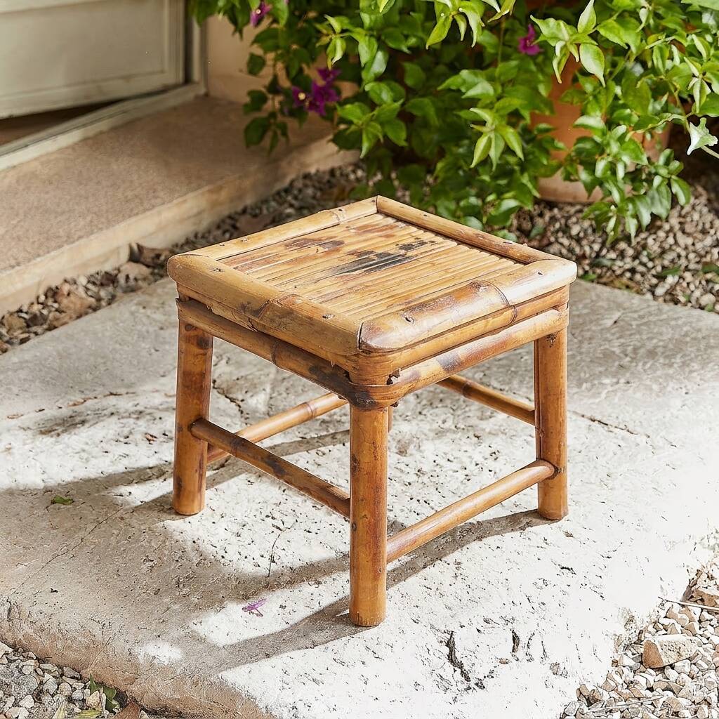 Tabouret bambou /osier vintage