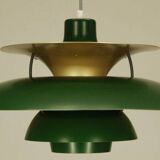 Suspension PH5 verte et dorée par Louis Poulsen pour Poul Henningsen