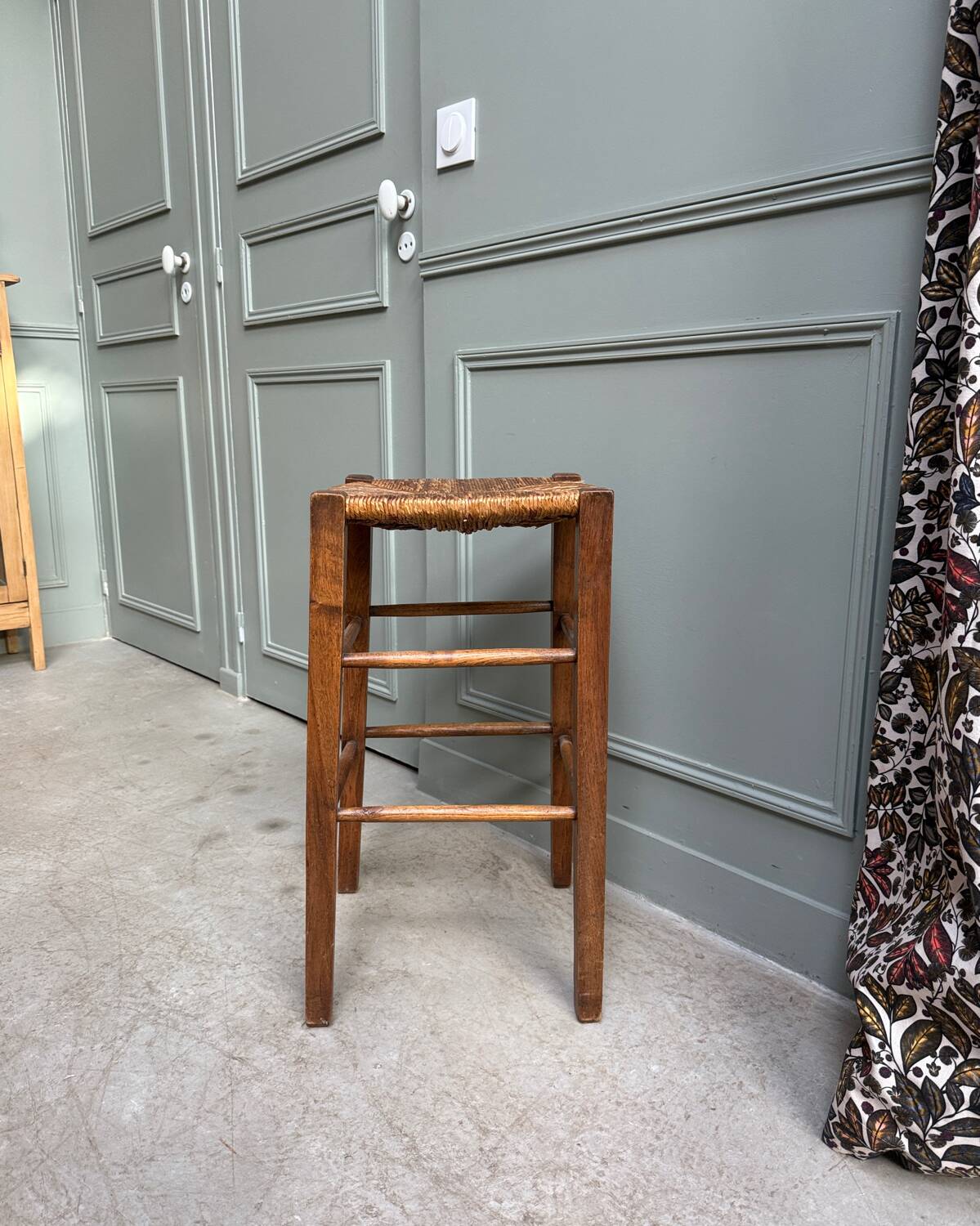 Vintage straw stool