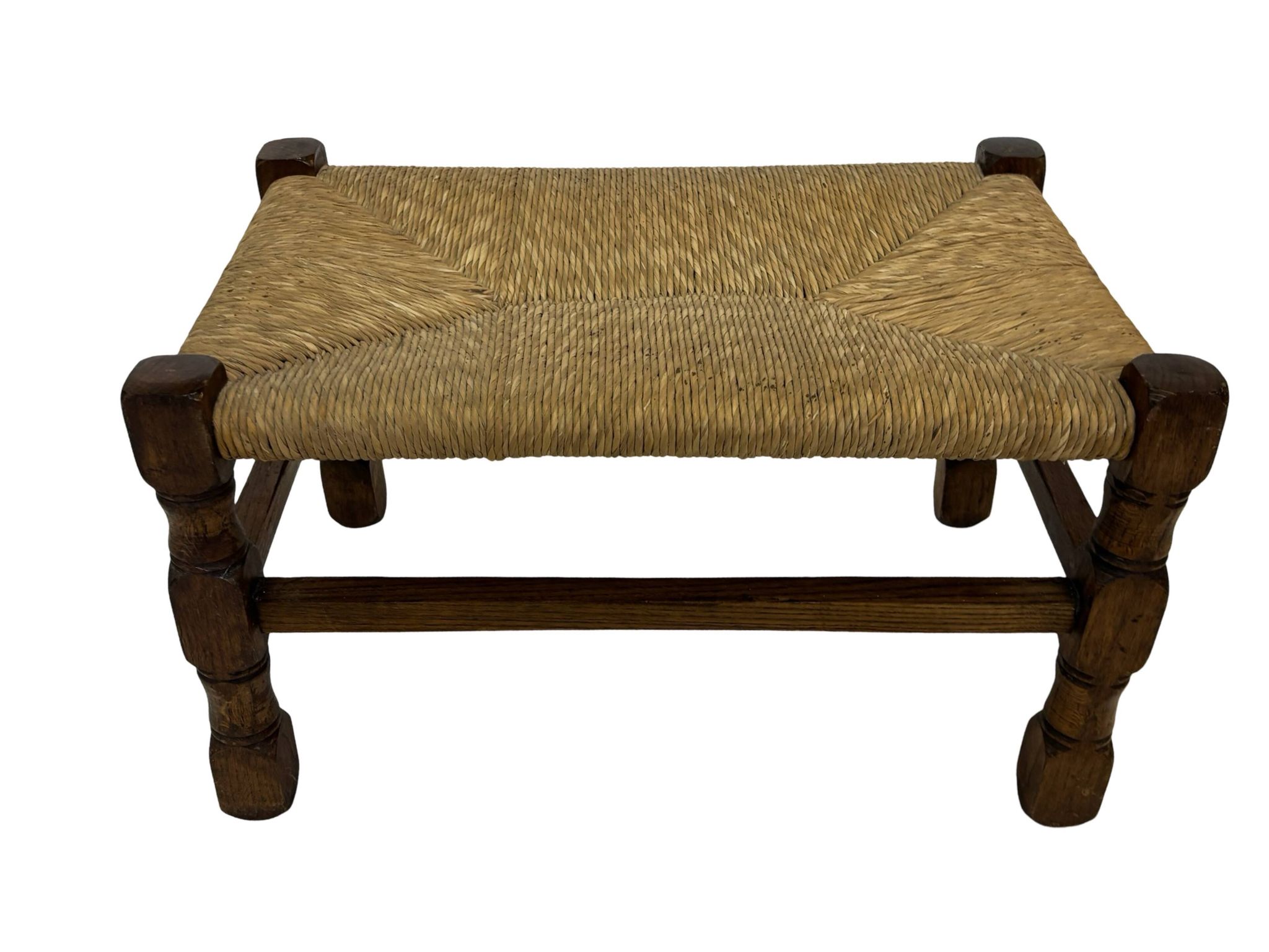 Tabouret vintage en rotin petit tabouret ottoman du milieu du siècle design années 60