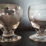 2 glasses blown and carved