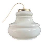 Suspension vintage en verre blanc