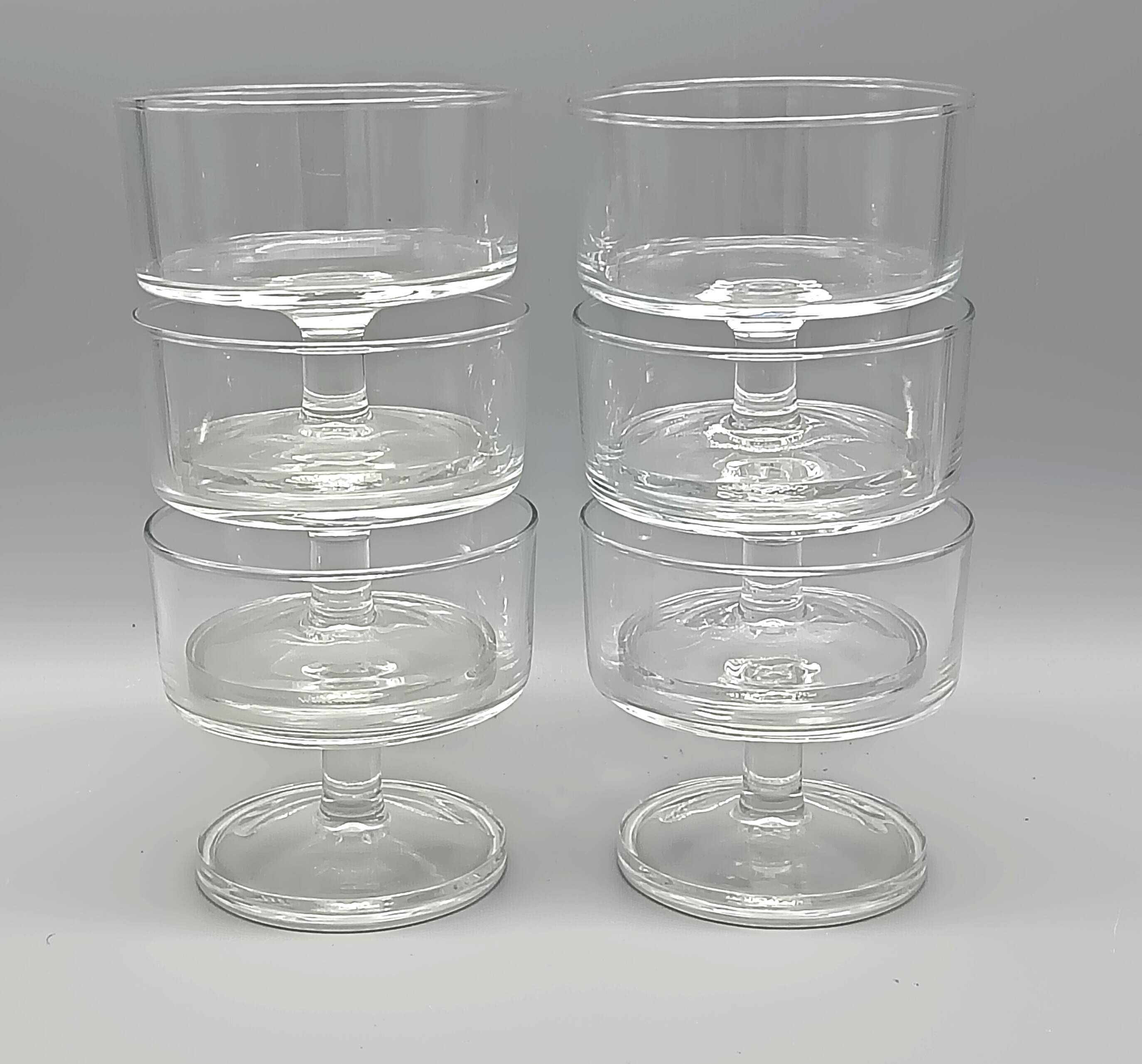 6 Cavalier glasses 15 cl Luminarc transparent glass vintage "sweden" model
