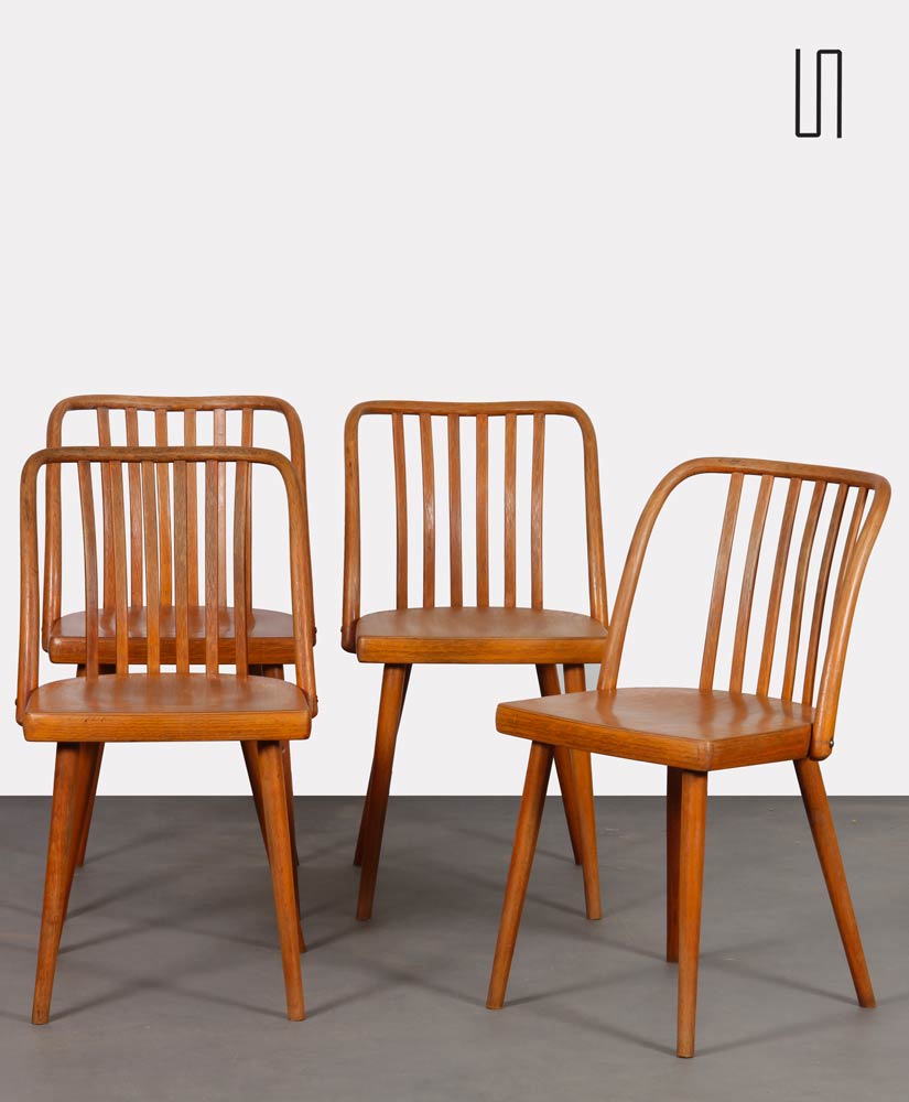 Ensemble de 4 chaises vintage par Antonin Suman pour Ton, 1960