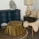 Round velvet pouf