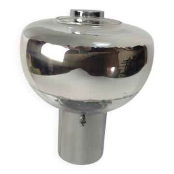 Space Age wall light in chrome with glass globe – 1970s