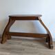 Old church organ bench in Art Nouveau style made of solid oak.