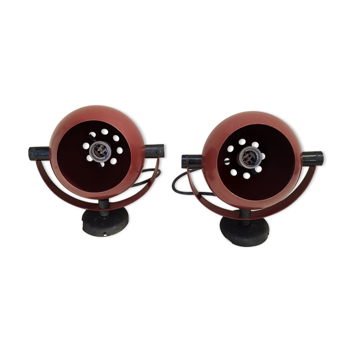 Pair of vintage 1960 eyeball wall light