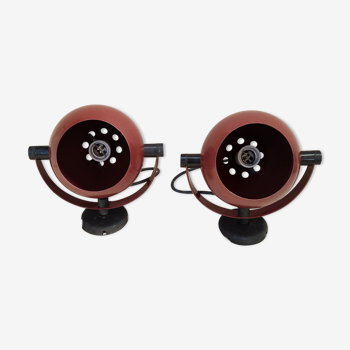 Pair of vintage 1960 eyeball wall light