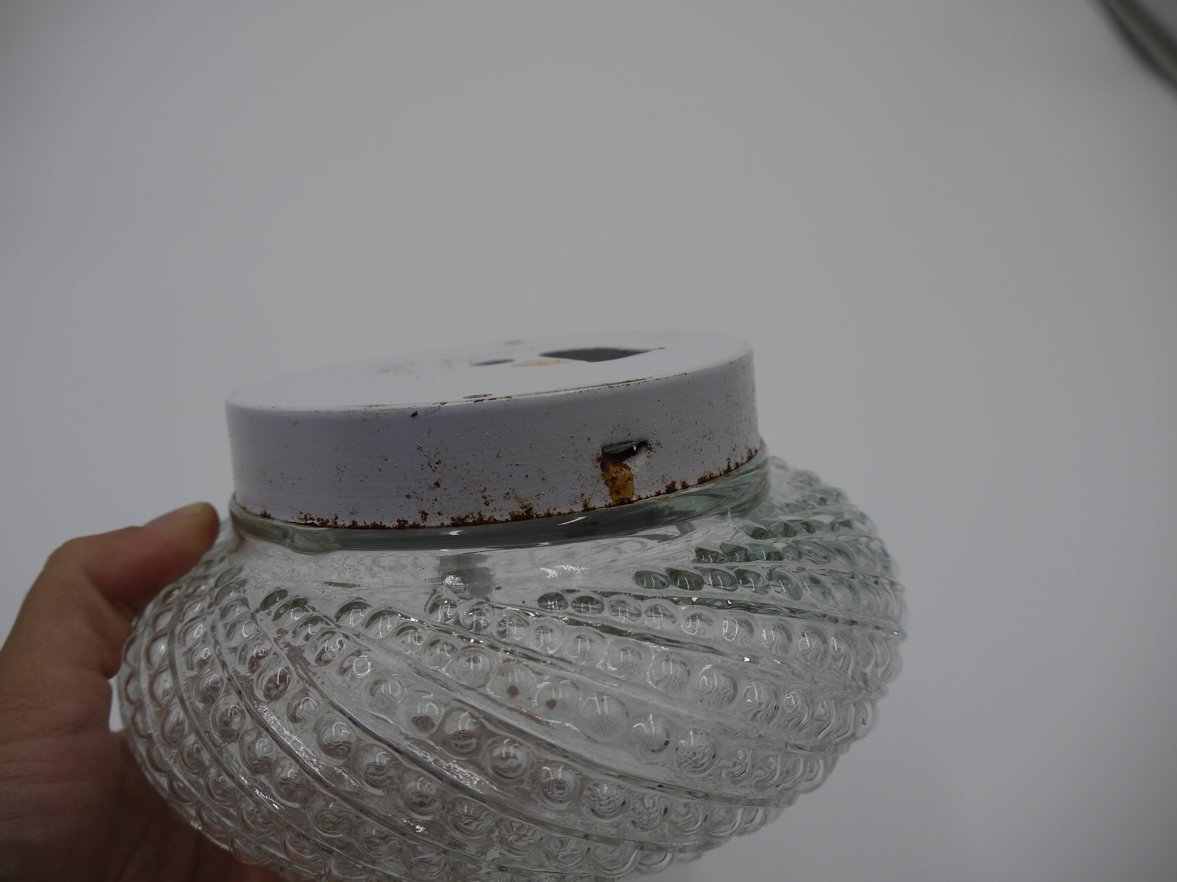 Molded glass ceiling lamp