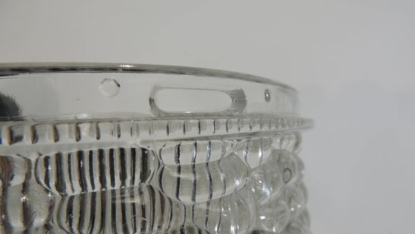 Plafonnier vintage RZB verre bullé années 70 – Applique murale industrielle