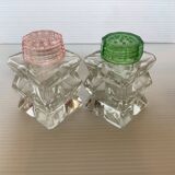 Sel et poivre verre moulé à facettes