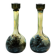 Pair of flower vases in glass paste, with a long slender neck.