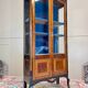 19th Century Transition Style Marquetry and Blackened Wood Display Cabinet