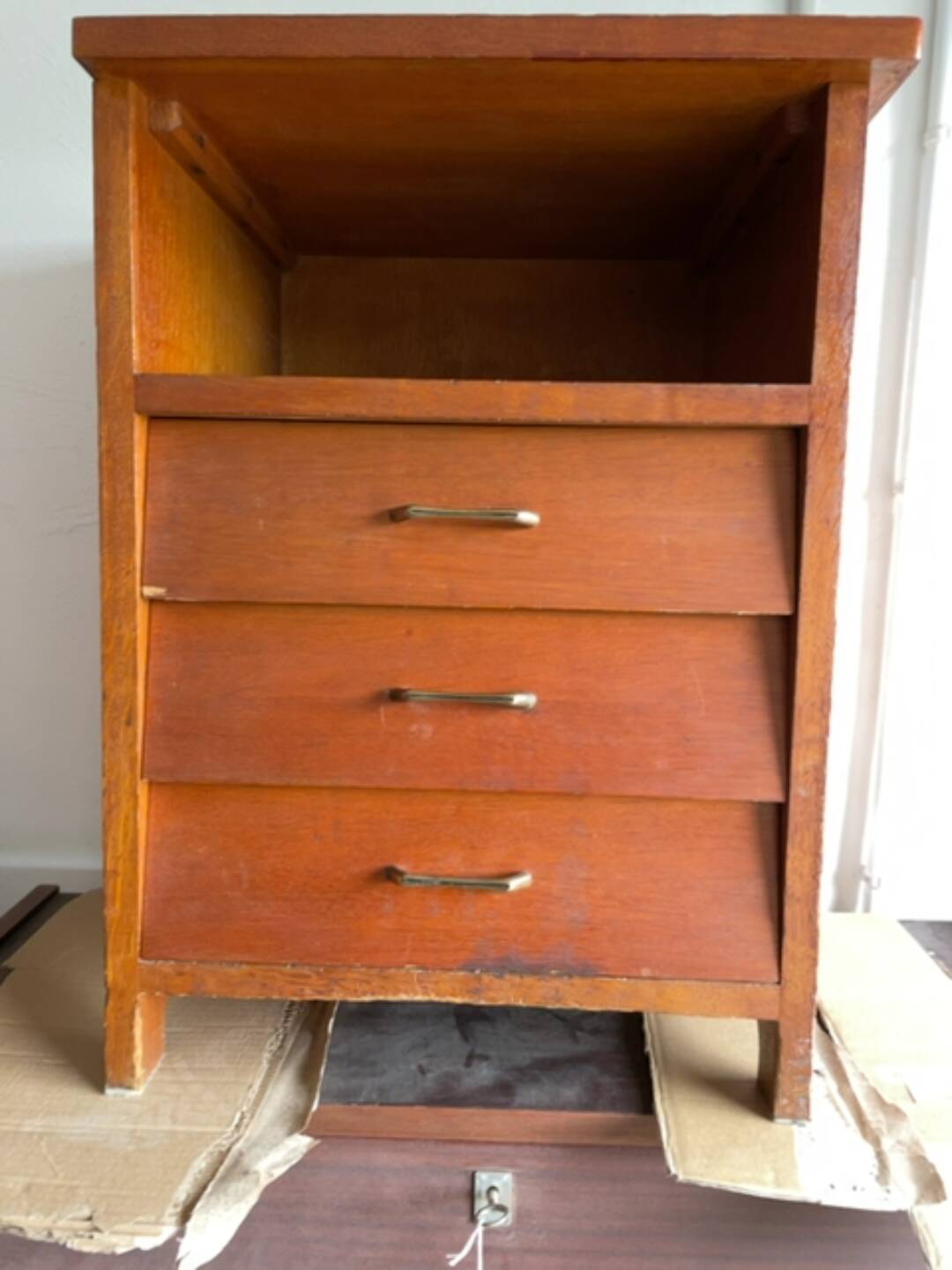Renovated vintage desk, Scandinavian style, 1950s-60s.
