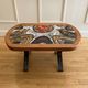 Ceramic coffee table with metal base by G. Reynaud Vallauris