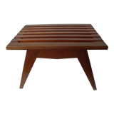 Old Swedish table Scandinavian sofa end wooden compass foot 1960s