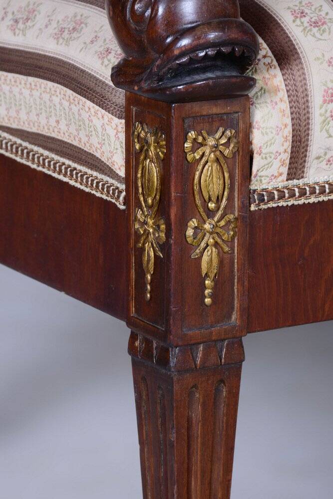 French Empire Mahogany Sofa, 1860s